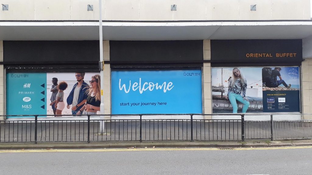 Portfolio - Dolphin Shopping Centre Window Print - Insignia Signs