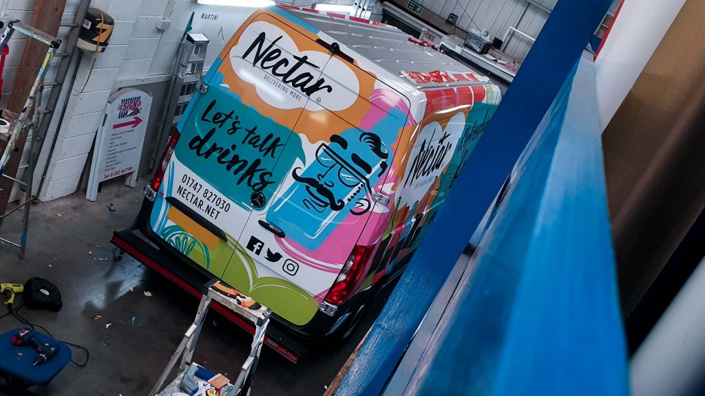 Portfolio - Nectar Imports Ltd Van Vehicle Wrap in Progress Back