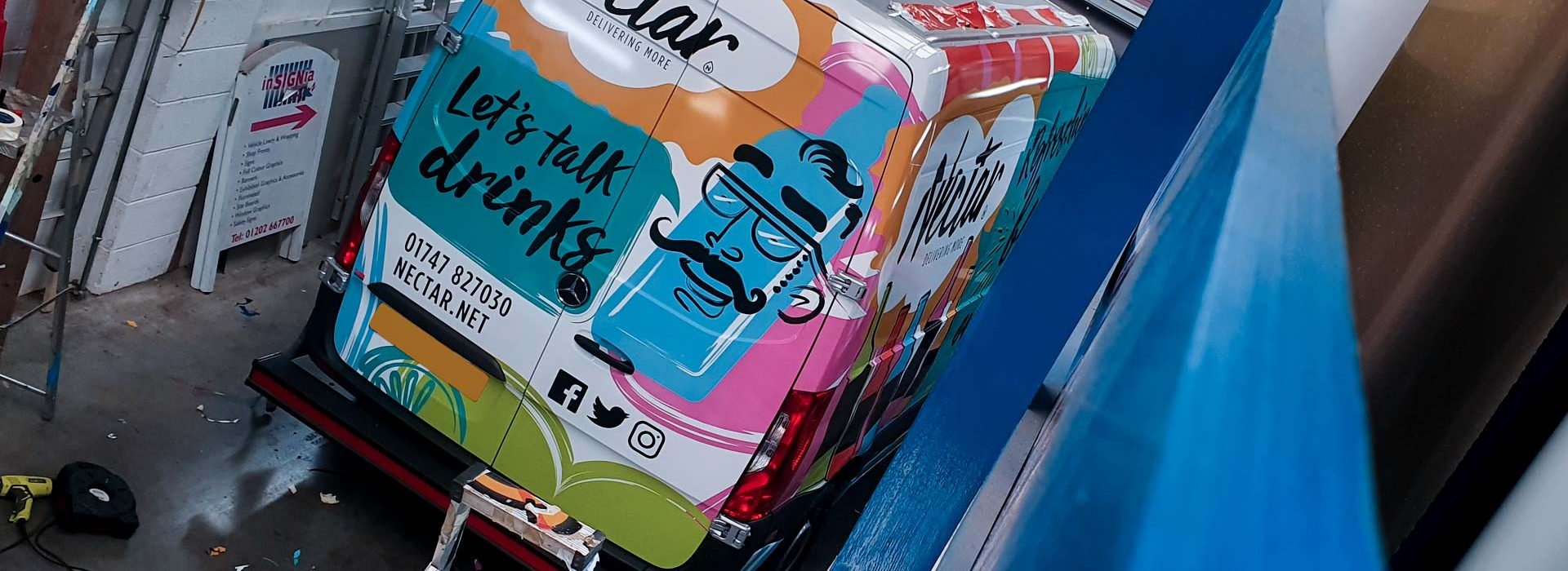 Portfolio - Nectar Imports Ltd Van Vehicle Wrap in Progress Back
